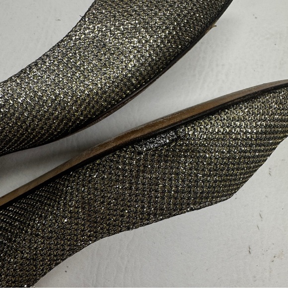 JIMMY CHOO ALINA Lame Glitter Light Bronze Ballet Flats Size 37 / US 7 - Picture 10 of 12